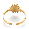 Ion Plating(IP) 304 Stainless Steel Sun Cuff Rings LS-RJEW-N038-116LG-4