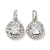 Brass Micro Pave Clear Cubic Zirconia Pendants KK-P275-30P-1