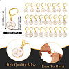 26Pcs Flat Round with Letter A~Z Alloy Enamel Pendant Locking Stitch Markers HJEW-TAC0089-4