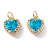 Brass Micro Pave Cubic Zirconia Charms ZIRC-A019-14G-2