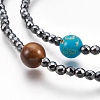 Electroplate Synthetic Hematite Beaded Necklaces NJEW-E127-01B-2