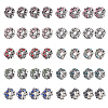 40Pcs 10 Colors Alloy Rhinestone European Beads MPDL-CA0001-03-1