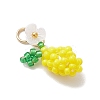 Glass Seed Beaded Lemon with Flower Pendants PALLOY-MZ00854-3