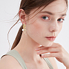10Pcs Brass Micro Pave Clear Cubic Zirconia Hoop Earring Findings KK-BBC0015-61-5