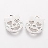 Non-Tarnish 201 Stainless Steel Kitten Charms LS-STAS-Q201-T111-2