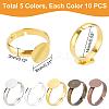 50Pcs 5 Colors Adjustable Brass Ring Components KK-PH0003-33-4