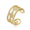 Cubic Zirconia Star Open Cuff Ring RJEW-N037-006A-3