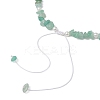 Natural Green Aventurine Chip & Imitaton Round Pearl Beaded Adjustable Necklaces NJEW-JN05227-03-5