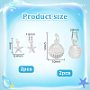 Starfish/Shell Shape 925 Sterling Silver Sea Animal Charms STER-PH0002-31-2