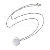 304 Stainless Steel Flat Round Pendant Pet Urn Ashes Necklaces NJEW-S455-01P-4