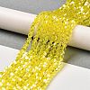 Transparent Electroplate Glass Beads Strands GLAA-F029-3mm-A21-4