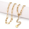 Ion Plating(IP) 304 Stainless Steel Paperclip Chain Necklace NJEW-D045-14G-04-1