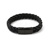 Ion Plating(IP) Braided Microfiber Leather Cord Bracelets for Men BJEW-Z081-13EB-02-4