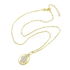 Brass Micro Pave Clear Cubic Zirconia Satellite Chain Locket Pendant Necklaces for Women LS-NJEW-M009-03G-B-3