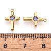Ion Plating(IP) 304 Stainless Steel Micro Pave Cubic Zirconia Charms STAS-N110-01E-G-3