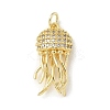 Brass Micro Pave Clear Cubic Zirconia Pendants LS-KK-U046-02G-03-1