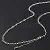 Brass Double Link Chains Necklaces for Women NJEW-D302-37P-3