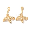 Brass Micro Pave Clear Cubic Zirconia Pendants KK-K378-20G-1
