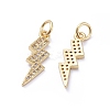 Brass Micro Pave Cubic Zirconia Pendants ZIRC-G163-09G-2