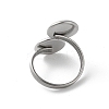 Non-Tarnish 304 Stainless Steel Open Cuff Ring Findings STAS-E124-05C-P-3