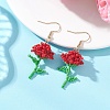 Flower Handmade Glass Seed Beads Dangle Earrings EJEW-MZ00684-01-1