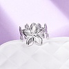 Brass Adjustable Open Cuff Rings for Women RJEW-R021-01P-1