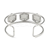 Non-Tarnish 304 Stainless Steel Wide Textured Open Cuff Bangles BJEW-Q348-05P-11-3