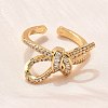 Brass Micro Pave Clear Cubic Zirconia Finger Rings RJEW-C120-27B-G-4