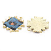 Rack Plating Printed Alloy Pendants ENAM-Q445-006B-NR-2