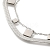 201 Stainless Steel Double Layer Snake Chain Necklaces STAS-B076-04P-2