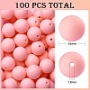 100Pcs Silicone Beads Round Rubber Bead 15MM Loose Spacer Beads for DIY Supplies Jewelry Keychain Making JX459A-1