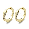 Twist Brass Micro Pave Clear Cubic Zirconia Hoop Earrings EJEW-D311-006G-2