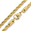 3MM 201 Stainless Steel Rope Chain Bracelets for Women LS-BJEW-R318-01G-1-2