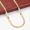 316 Stainless Steel Round Snake and Herringbone Chains Double Layer Necklace for Women Men NJEW-C025-01G-4