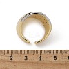 Brass Micro Pave Clear Cubic Zirconia Cuff Rings for Women RJEW-U041-23G-5