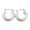 Non-Tarnish Texture Ring 304 Stainless Steel Hoop Earrings for Women LS-EJEW-C067-05P-1