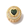 Heart Real 18K Gold Plated Brass Micro Pave Cubic Zirconia European Beads KK-G511-01G-2