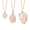3Pcs 3 Styles 304 Stainless Steel Cuboid Link Chain Macrame Pouch Empty Stone Holder Necklace Making NJEW-JN05198-4