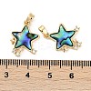 Natural Paua Shell Star Pendants KK-U043-22G-01-3