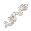 Brass Micro Pave Clear Cubic Zirconia Word LOVE Connector Charms KK-G544-39P-2