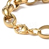 PVD Vacuum Plating 304 Stainless Steel Ring & Oval Link Chain Bracelets for Women Men BJEW-P287-01G-3
