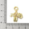 Brass Pave Clear Cubic Zirconia European Dangle Charms KK-I371-02G-3