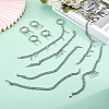 10Pcs 10 Styles 201 Stainless Steel Cuban Link Shoes Chain HJEW-GO00119-4