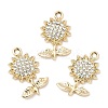 UV Plating Alloy Rhinestone Pendants PALLOY-A004-05G-1