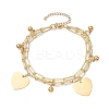 Brass Paperclip and Figaro Chains Anklets AJEW-AN00597-1