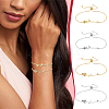 4Pcs 2 Colors Brass Chain Bracelet BJEW-GA00002-5
