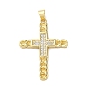 Brass Micro Pave Clear Cubic Zirconia Pendants KK-A212-06D-G-1