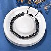 Adjustable Natural Sodalite and Non-magnetic Synthetic Hematite Braided Bead Bracelets BJEW-Z090-01C-2
