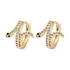 Brass Cubic Zirconia Hoop Earrings EJEW-Q014-39G-2