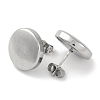 304 Stainless Steel Flat Round Stud Earrings EJEW-D281-26S-2